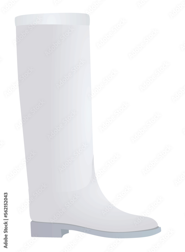 White long boot. no high heels. vector illustration White long boot. no high heels. vector illustration
