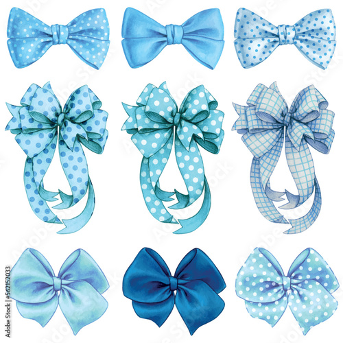watercolor hand drawn bow collection