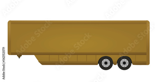Brown truck lorry trailer. vector