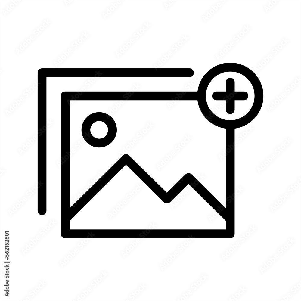 Add picture icon. Upload image. Digital photos. user interface element for app and web. vector illustration on white background