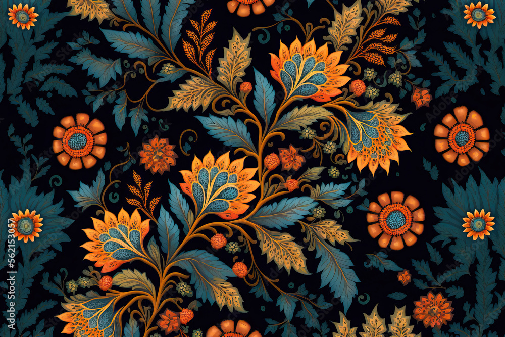 Intricate floral pattern. Floral banner in indian style. Horizontal poster, greeting cards, headers, baner, website. Botanical banner with organic shapes, leaves and plants. Digital art
Intricate floral pattern. Floral banner in indian style. Horizontal poster, greeting cards, headers, baner, website. Botanical banner with organic shapes, leaves and plants. Digital art