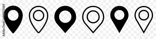 Map Pin set. Location Pin icon. Map Pointer collection isolated on transparent background. Vector