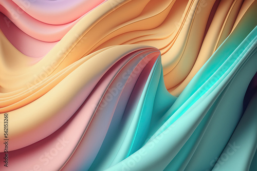 Abstract liquid wave background  pastel spectrum  Digital artwork