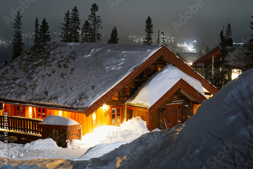 Fototapeta ski resort at night
