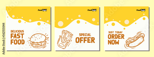 Flat design Fast food social media template