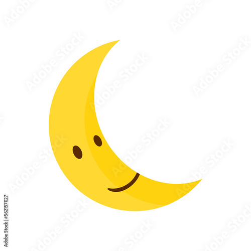 Moon icon on transparent background.