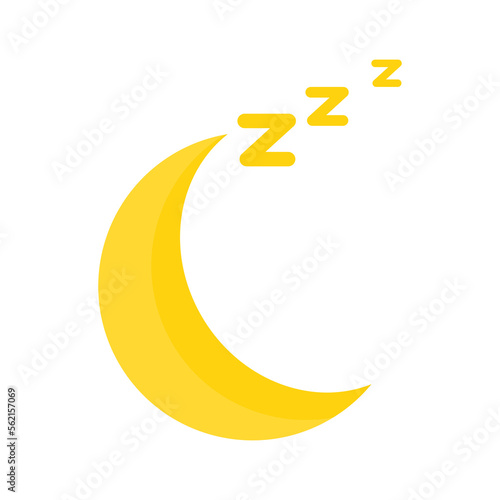 Moon sleep flat design on transparent background.
