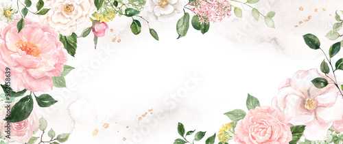 Tableau sur toile Watercolor floral background
