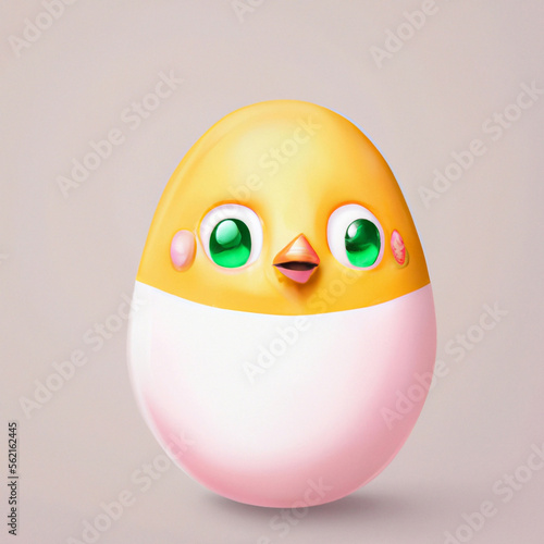 Cute Egg 3d Cartoon Character AI Generative