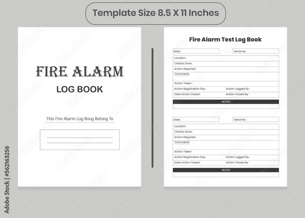Fire Alarm Log Book and KDP Interior Fire Alarm Log Book and KDP Interior