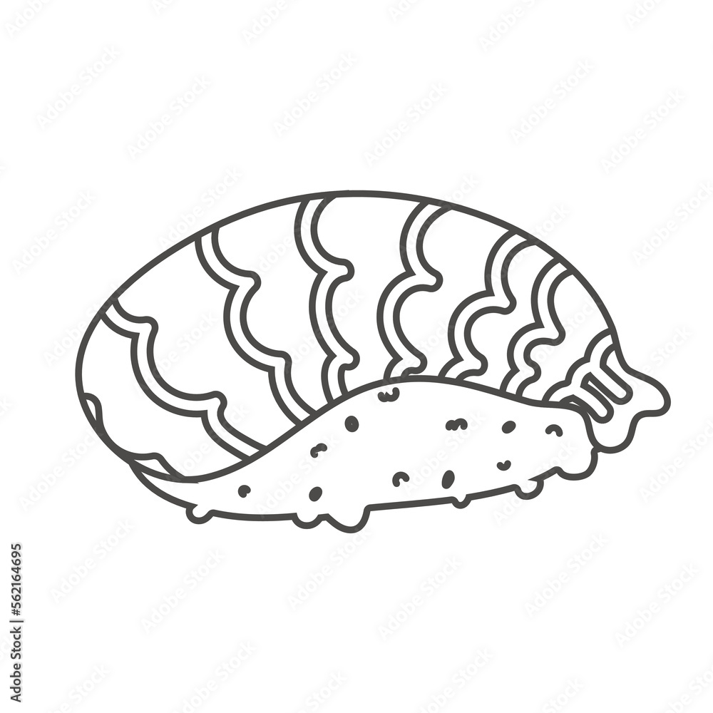 sushi roll with sesame, japanese food. Sushi roll cartoon style icon. isolated on white background. Vector cartoon sushi. Hand draw style sushi rolls.sian food sushi roll with sesame, japanese food. Sushi roll cartoon style icon. isolated on white background. Vector cartoon sushi. Hand draw style sushi rolls.sian food