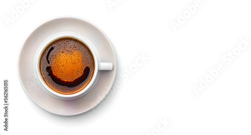 A cup of fresh coffee on white background isolated