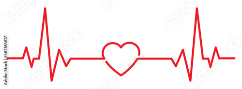 heartbeat icon on isolated transparent background. heart beat pulse symbol. cardiogram heart in linear style. heartbeat PNG