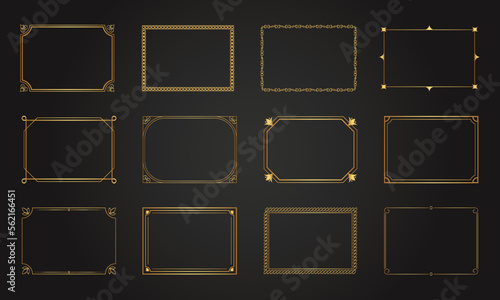 Vintage rectangular calligraphic frames retro elegant ornamental borders and filigree floral ornaments for the framed certificate template
