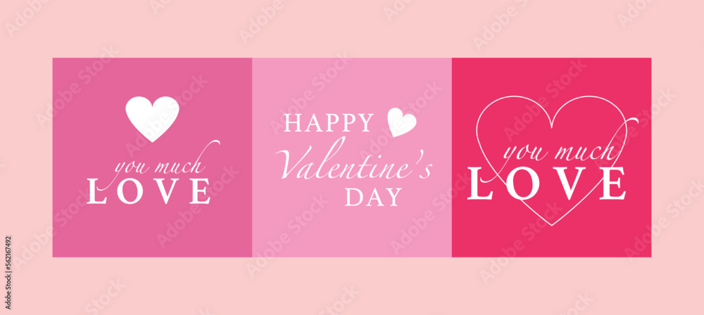 Valentine's Day. Set badge or label isolated on background. Vector illustration