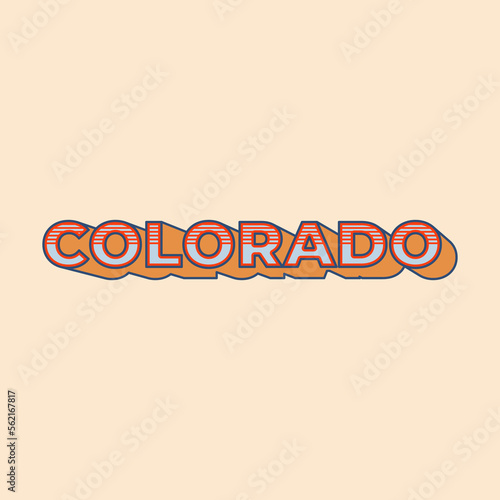 Vintage Retro Colorado Vector Design, a Timeless and Nostalgic Representation of the State of Colorado