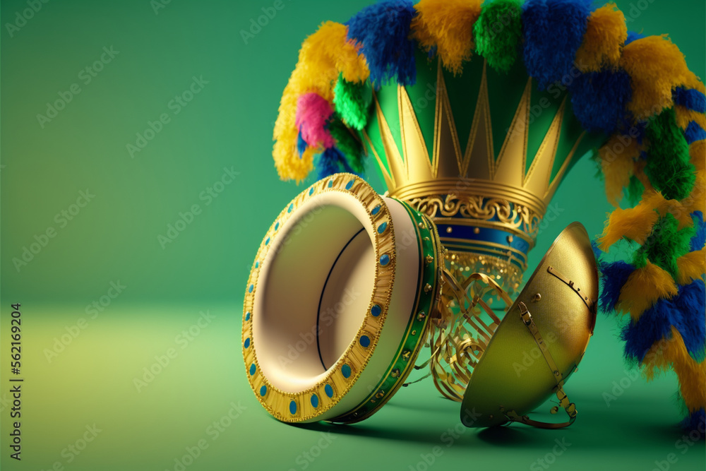 Realistic feathers brazilian carnival background Stock Illustration