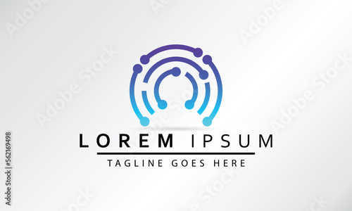 Signal logo. Modern satellite eye communication logo vector. The satellite in the space vector flat design illustration. Good concept for business connected. Logotype design.
