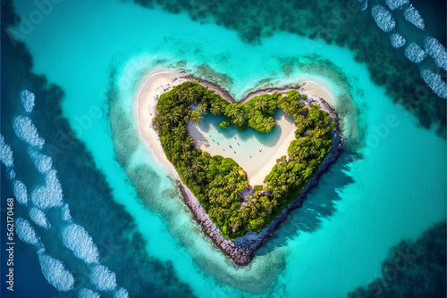 heart shaped tropical island © Photobank