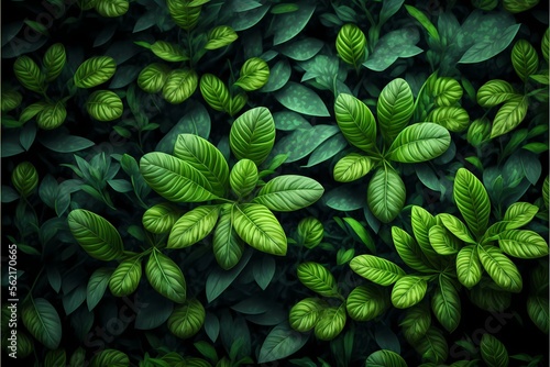 ﻿A group of green plants - Generative AI