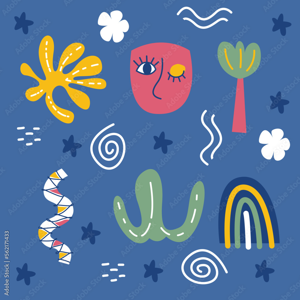 Flat design matisse style illustration. Matisse design element vector