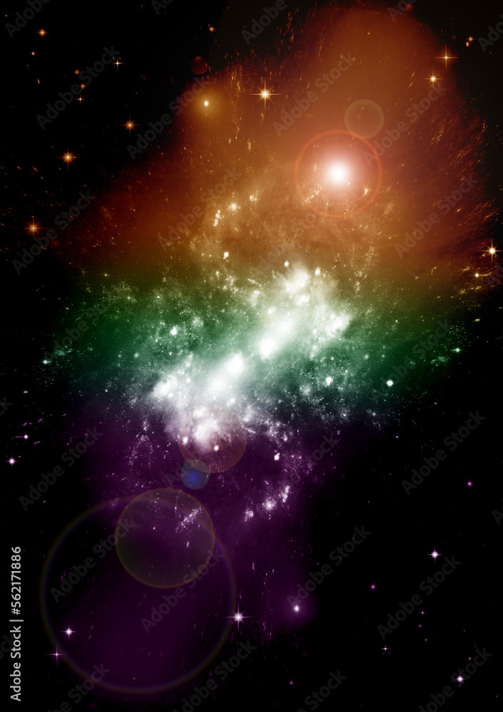 galaxy in a free space. 3D rendering