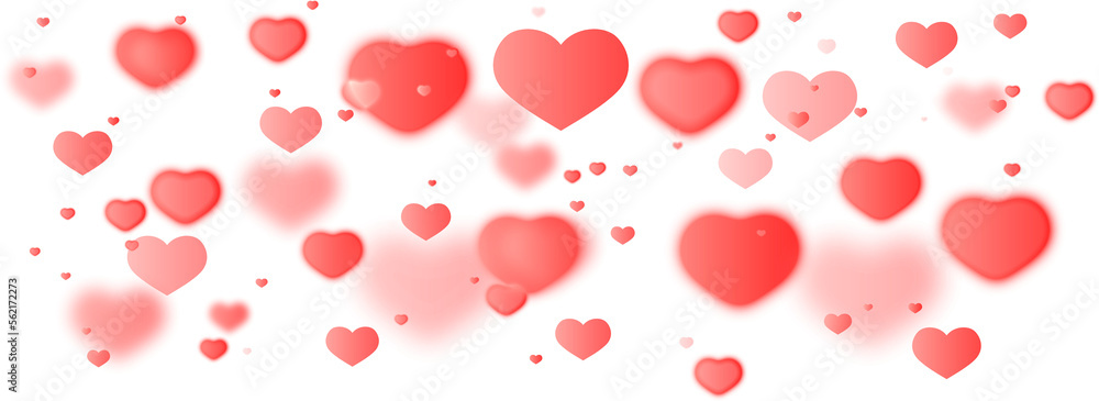 Hearts confetti bokeh red