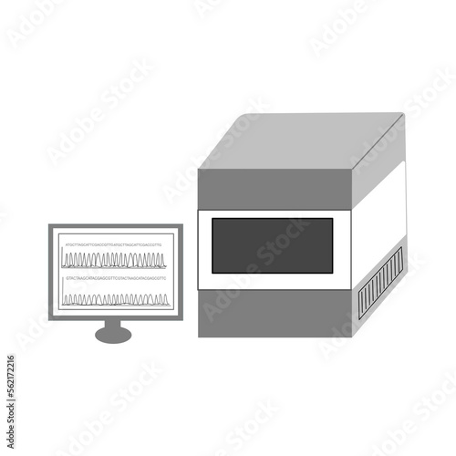 The sequencing machine for analysis the DNA sequence of the interested target.