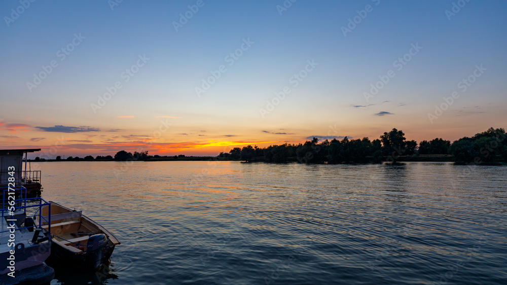 Sunset at Mila 23 in the Danube Delta in Romania
