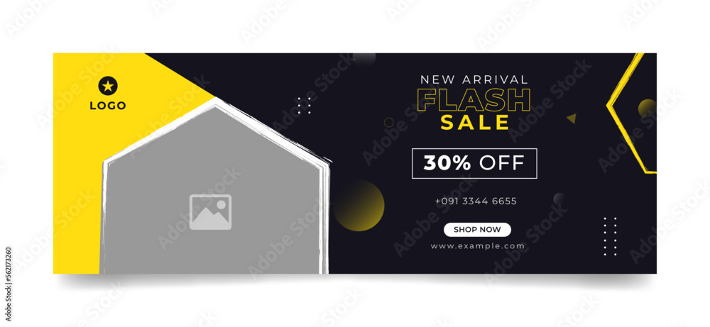 Flash sale facebook cover page timeline web ad banner template with ...