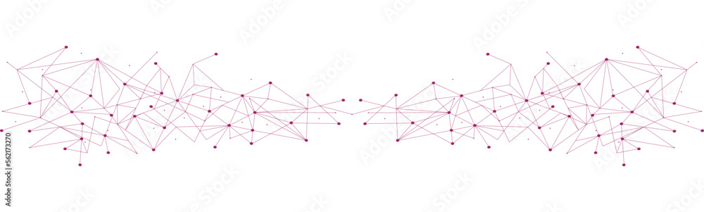 Purple network. Abstract connection on white background. Network technology background with dots and lines for desktop. Ai background. Modern abstract concept. Line background, network technology