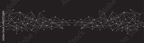 White network. Abstract connection on black background. Network technology background with dots and lines for desktop. Ai background. Modern abstract concept. Line background, network technology