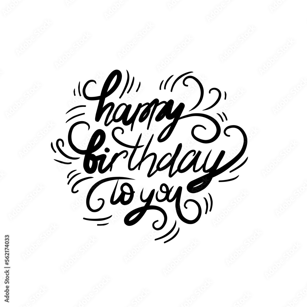 Happy birthday doodle hand lettering Happy birthday doodle hand lettering