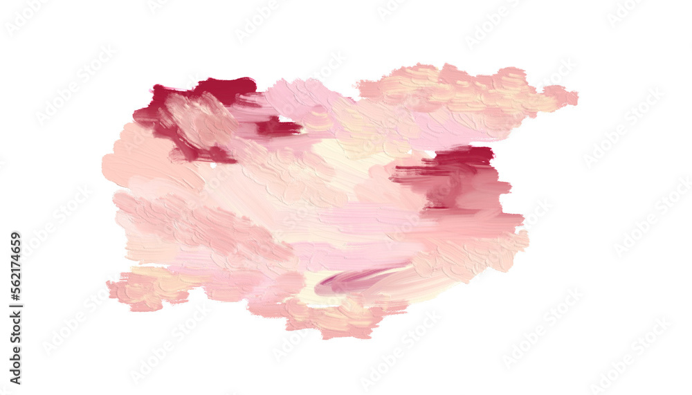 Stain and splashes of oil paint of light pink color. Element for design decorations, for logos, templates or text inscriptions.