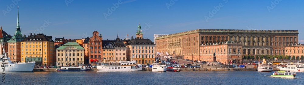 Stockholm city panoramic photo, Sweden