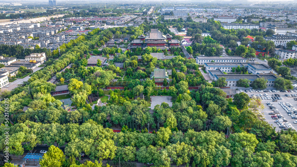 Aerial photography of Longxing Temple in Zhengding Ancient City, Zhengding County, Shijiazhuang City, Hebei Province, China