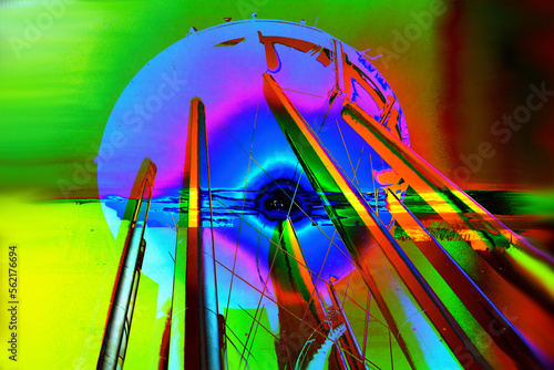 colorful abstract structure with staircase