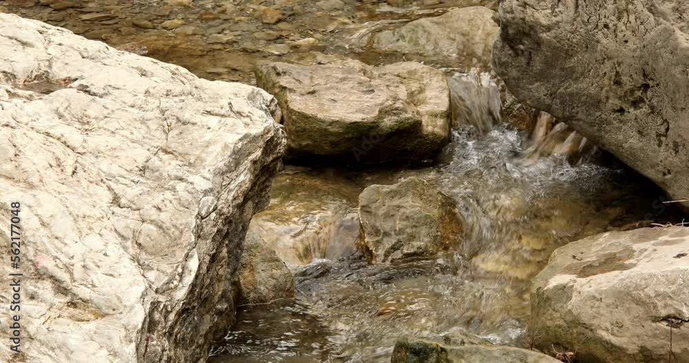 mountain river flows through the stone canyon. top view. autumn landscape in montenegro mountain river flows through the stone canyon. top view. autumn landscape in montenegro