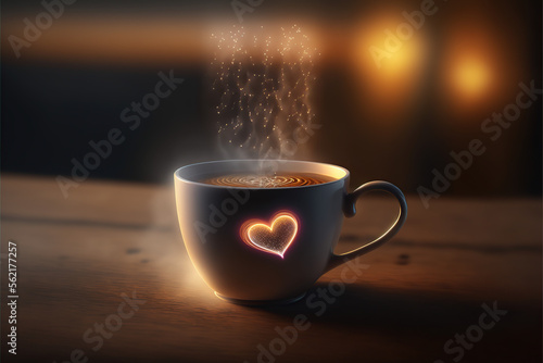 A beautiful white Coffee Cup background AI