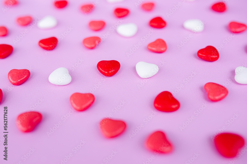 horse hearts on a pink background top view horse hearts on a pink background top view