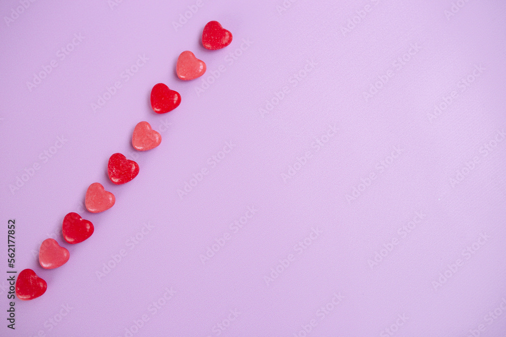 horse hearts on a pink background top view horse hearts on a pink background top view