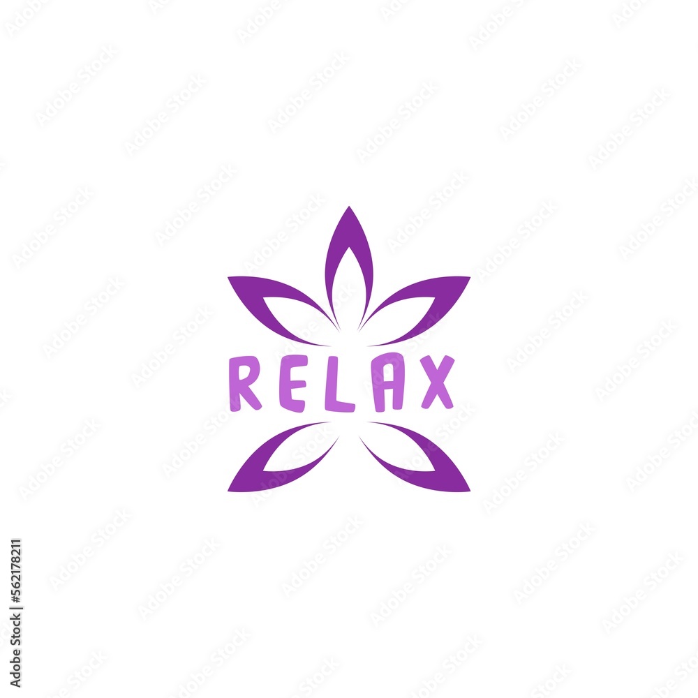 Relax lotus logo. Lotus flower icon isolated on white background Relax lotus logo. Lotus flower icon isolated on white background