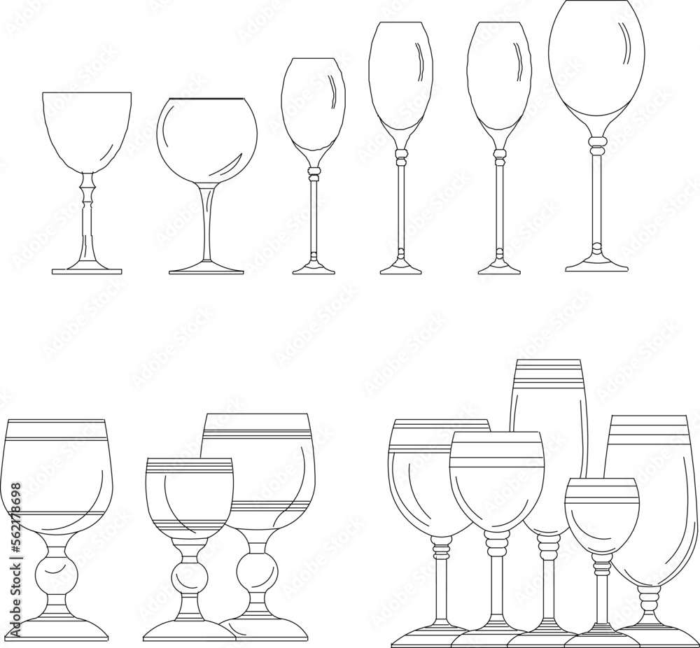 sketch vector illustration of arrangement of drink bottles and glasses in restaurant sketch vector illustration of arrangement of drink bottles and glasses in restaurant