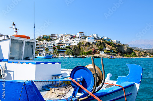 Landscape of the village of Agia Galini in Crete with its famous little fishing port photo