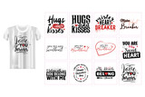 Happy Valentine's Day beautiful t-shirt design SVG bundle, vector t-shirt design bundle. 