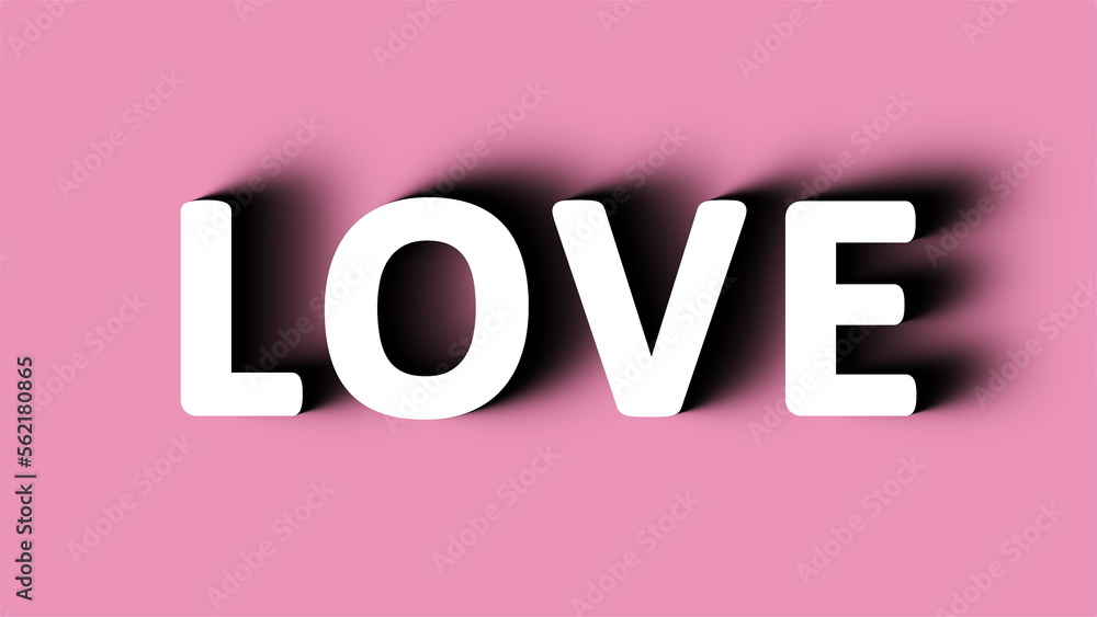 Love text with long whadow. Computer generated 3d render Love text with long whadow. Computer generated 3d render