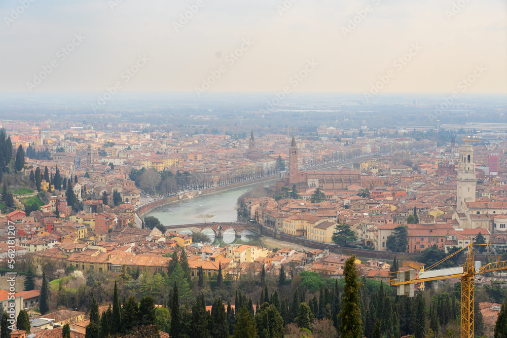 panorama of old town of Verona, Italy