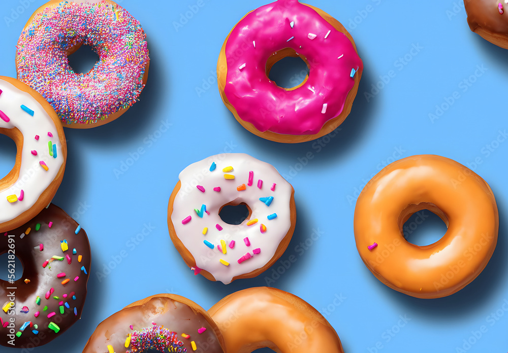 3d rendering illustration of donuts, generative ai 3d rendering illustration of donuts, generative ai
