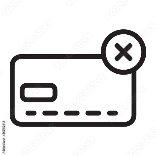 no credit card line icon