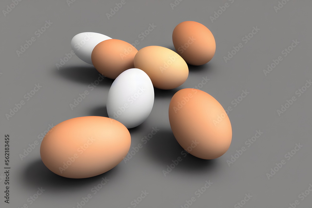3d rendering illustration of eggs, generative ai 3d rendering illustration of eggs, generative ai